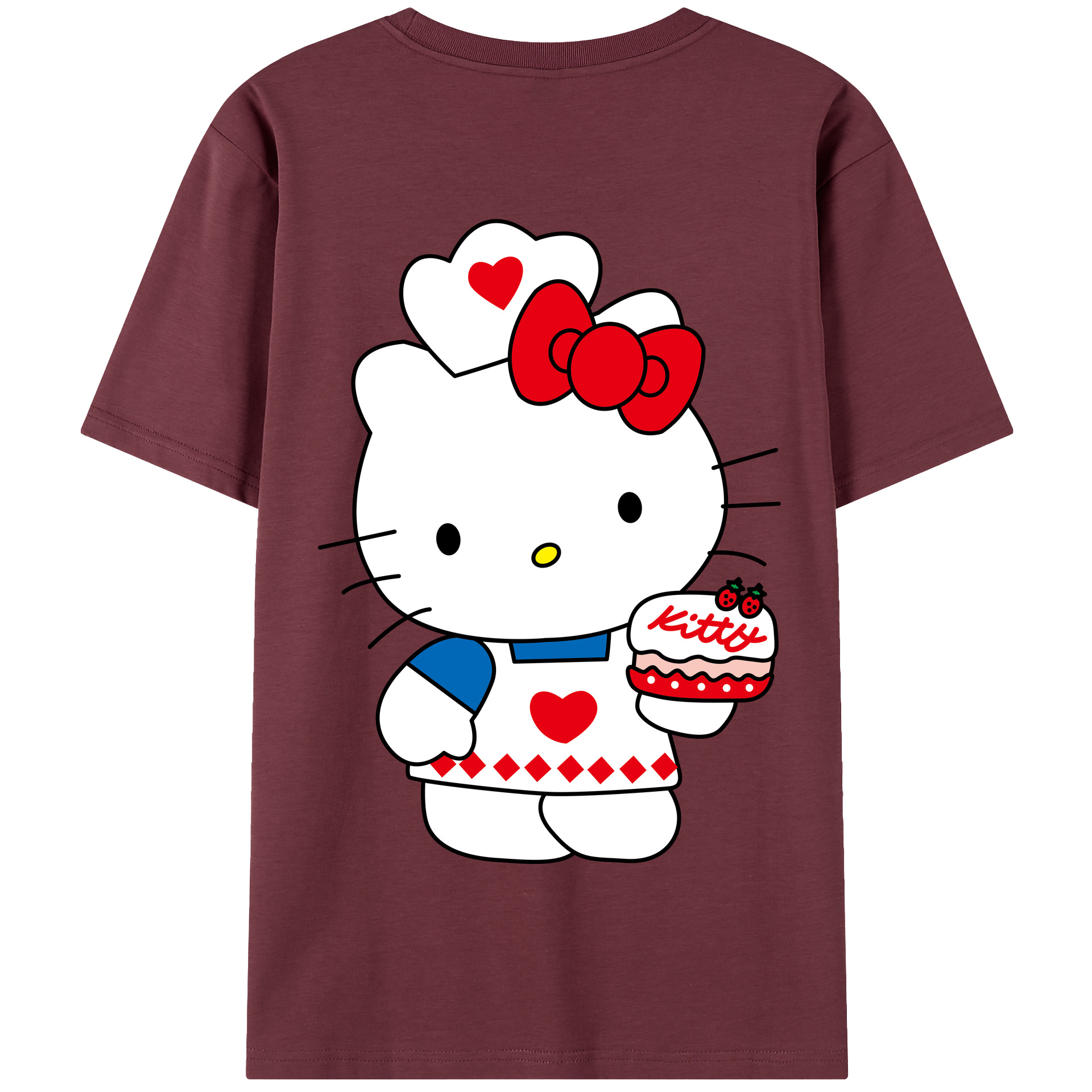 （画像用） Hello Kitty ハローキティ 綿100％半袖Tシャツ（背面プリント）